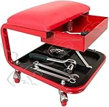 SILLA DE TALLER MECÁNICO CON BANDEJA Y CAJÓN. Taburete asiento mecánica