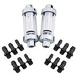 CarBole Filtro de bomba de combustible de visión clara, filtro de combustible de aceite, cromo, entrada de manguera (número OE: FFC1000 Tamaño de entrada/salida: 3/8 '1/4' 5/16' (2pcs)