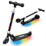 CORQUAT Patinete con Luces led, Patinete Plegable, Altura Ajustable para niños de 3 a 10 años, Scooter Capacidad de Peso hasta 60kg.