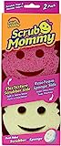 Scrub Daddy Scrub Mommy Estropajo de Doble Cara Rosa, Esponja Cocina para Lavar Platos y Limpieza Baño, Antiarañazos, Antibacteriana y Reutilizable - Esponja Cocina Raspadora Flextexture - 2X Rosa