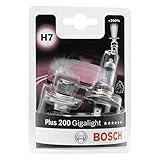 Bosch H7 Plus 200 Gigalight Lámparas para faros, 12 V 55 W PX26d, Lámparas x2