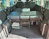 BREMER SITZBEZÜGE Consola multiflex con Recubrimiento en Polvo Compatible con VW T5 T6 T6.1 Transporter Caravelle Consolas Negras/Accesorios T5 / Extensión de Cama T6 / Altura 51 cm / 2 Unidades en