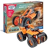 Clementoni - 52535 - Mi Taller De Mecánica - Buggy y Quad Fricción- Juego de Construcción - Versión Francesa, Fabricada en Italia, 8 Años y Más