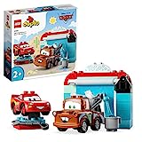 LEGO Duplo Disney y Pixar Cars Diversión en el Autolavado con Rayo Mcqueen y Mate, Personajes Película, Lavadero con 2 Coches de Juguete para Construir 10996
