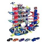 Majorette - Super Chase Center. Aparcamiento de 5 plantas, 57 plazas de aparcamiento, a partir de 5 años, 4 coches de juguete, comisaría, tren, ascensor, efectos de luz y sonido (212059984)