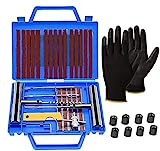 ZCENTER Kit Reparación Neumáticos 38pcs Herramienta de Reparación de Pinchazos para Neumaticos Kit antipinchazos Coche 20 tilas de repalacion (repala neumatico)