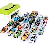 MXTIMWAN Coches Juguete, 21 Piezas Micro Machines Cars, Coche de Carreras Clásico con Organizador, Coches de Juguete Metalicos, Mini Coches Plásticos para Niños Mayores de 3 Años