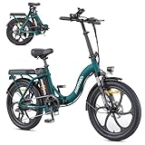 HillMiles MilePort 1 Bici Eléctrica para Adultos, 250W Bicicleta Eléctrica Plegable con 36V 13AH Batería Extraíble, Velocidad 25KM/H y Alcance 100KM, 20“ * 3.0” Fat Tyre E-Bikes para Viajeros Urbanos