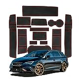 SHAOHAO Compatible con Seat Leon 5F MK3 FR ST 5D /Cupra Leon 2017 2018 2019 2020 Antideslizante Mat Antipolvo Esterilla para Puerta Interior Taza Brazo Almacenaje Caja Seat Leon MK3