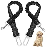 Nutabevr 2 piezas Cinturón de seguridad de coche universal para todos los perros con longitud ajustable - Arnés para mascotas con Acero inoxidable - Mosquetón para gatos