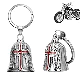 XNZMYN 2 Piezas Llavero Moto Campana Guardiana | Personalizado | Anillo Colgante | Motocicletas, Vehículos Eléctricos, Bicicletas, Coches | Amuleto de Protección y Buena Suerte (Rojo)