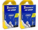 2X michelin Bicicleta de Carretera Airstop Cámara de Aire 52mm Válvula Presta 700 x 18/25 Tubo