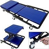 Deuba® Camilla de Taller Mecánico Reposacabezas Ruedas Convertible en Asiento Taburete Montaje Bricolaje