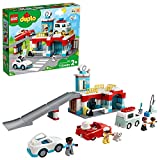 LEGO 10948 Duplo Town Aparcamiento y Autolavado, Parking para Coches de Juguete para Niños +2 Años con Mini Figuras