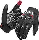 KEMIMOTO Guantes Moto Hombre, Guantes Moto Verano con Protección en los Nudillos & Pantalla Táctil, Guantes Deportivos Transpirables para Moto, Ciclismo, Actividades al Aire Libre