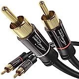 KabelDirekt – Cable Cinch de 1m, Cable de Audio estéreo 2 x 2 Cinch Especialmente Resistente y Sonido Brillante (Cable coaxial, Cable RCA, subwoofer/Amplificador y Cine en casa, analógico y Digital)