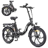 HillMiles MilePort 1 Bici Eléctrica para Adultos, 250W Bicicleta Eléctrica Plegable con 36V 13AH Batería Extraíble, Velocidad 25KM/H y Alcance 100KM, 20“ * 3.0” Fat Tyre E-Bikes para Viajeros Urbanos