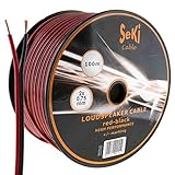 Seki Cable de altavoz 2 x 0,75 mm2 – 100 m – rojo y negro – CCA – Cable de audio – Cable de caja