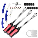 ANGNYA Desmontadores de Neumático Kits 29 cm, Palanca de Neumático de Moto, 3 Pcs Palancas de Neumáticos con 3 Protectores de llanta, 1 núcleo de válvula y 10 Tapas de neumáticos…