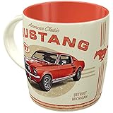 Nostalgic-Art Taza de café retro, Ford Mustang – GT 1967 Red – Idea de regalo para aficionados de coches, cerámica, Diseño vintage, 330 ml