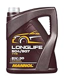 MANNOL Aceite de motor 5W-30 Longlife Aceite para motor ACEA C3 API SN 504/507 5L