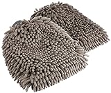 Amazon Basics - Manoplas de secado lavado de coches de microfibra de lujo, Paquete de 2, 30 cm L x 20 cm W, Gris