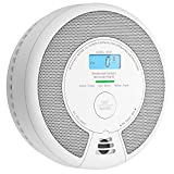 X-Sense Alarma Detectora de Humo y Monóxido de Carbono con Batería de 10 Años, Pantalla LCD de Lecturas de CO, Alarma de Incendio y CO, Cumple con los Estándares EN14604 y EN50291, SC07