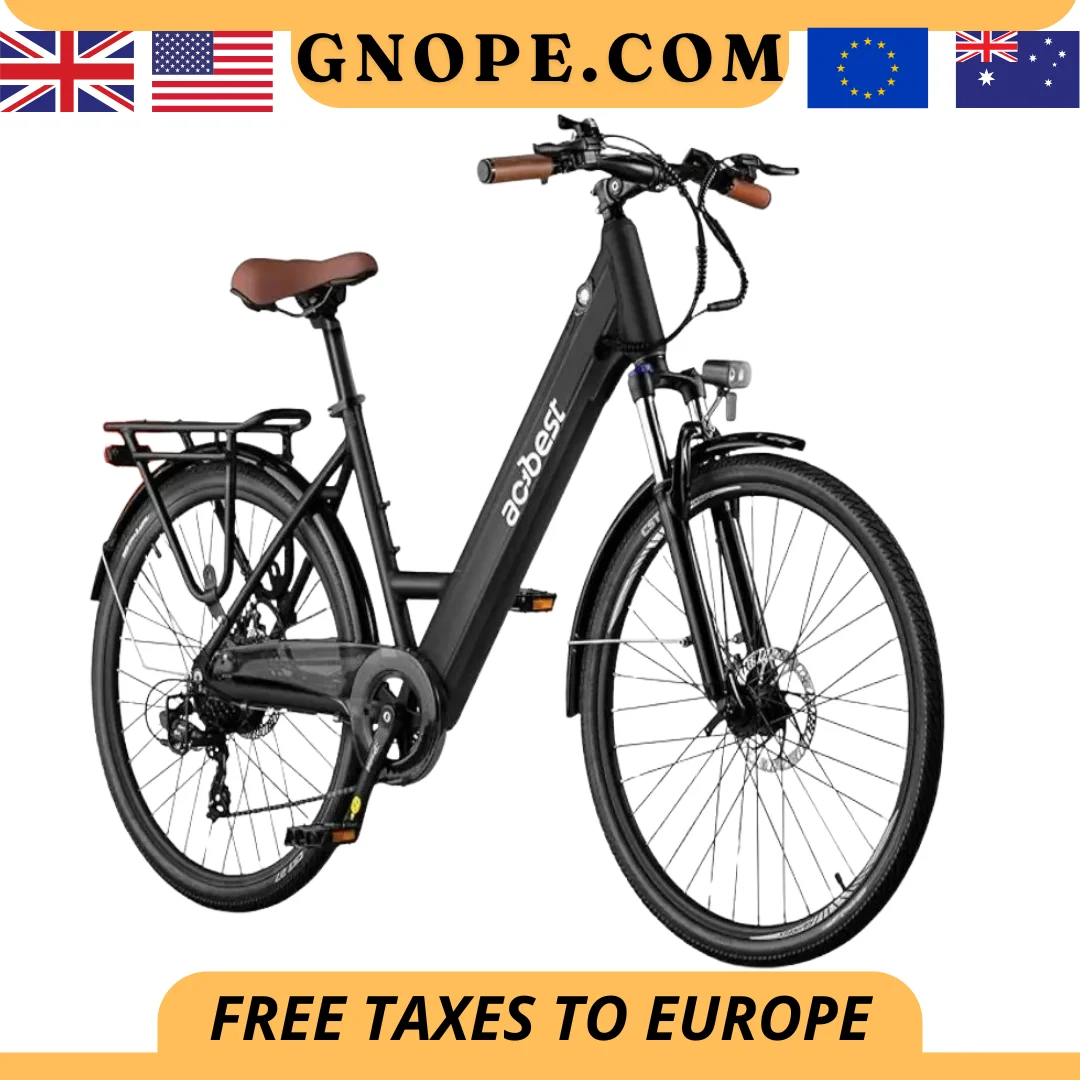 Bicicleta Eléctrica Step Thru de 26 pulgadas, Motor sin escobillas Cityrun de 750W, con 7 velocidades, hasta 50 millas, e-bikes
