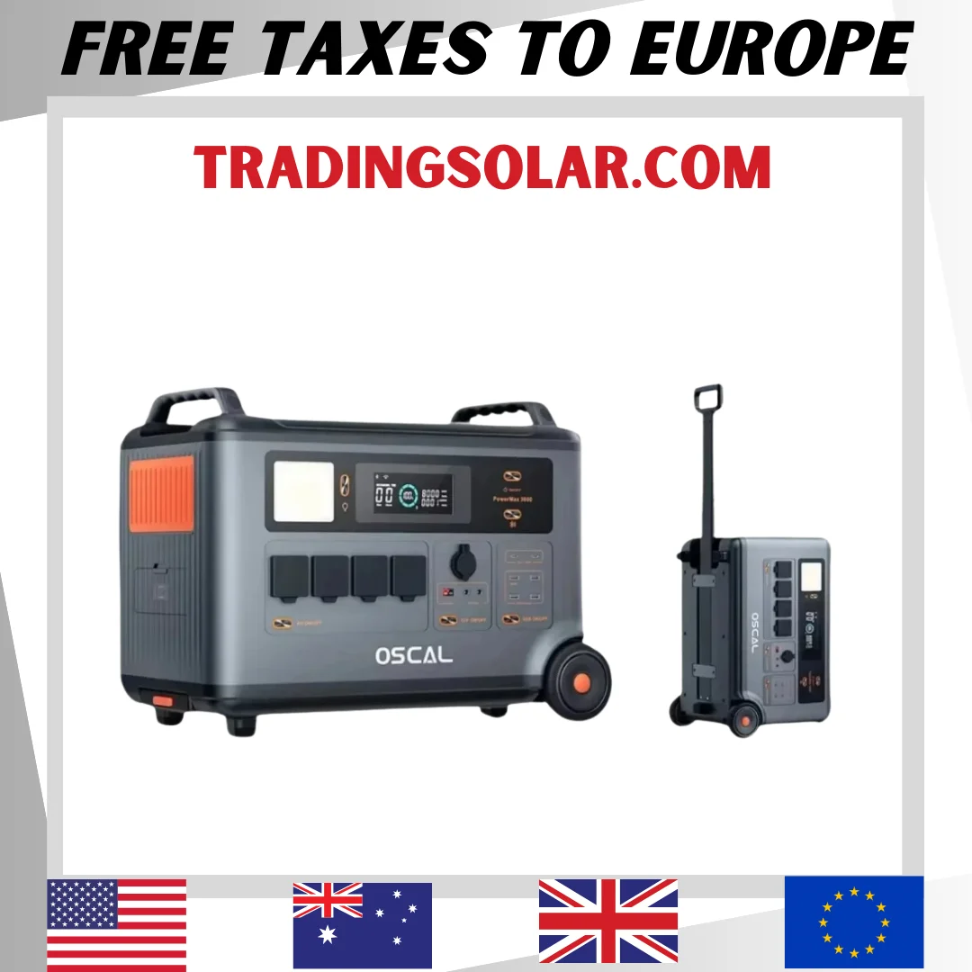 Oscal PowerMax-estación de energía de onda sinusoidal pura, generador portátil de almacenamiento de energía, 3600W, 14 salidas, 5 modos LED, señal de código Morse