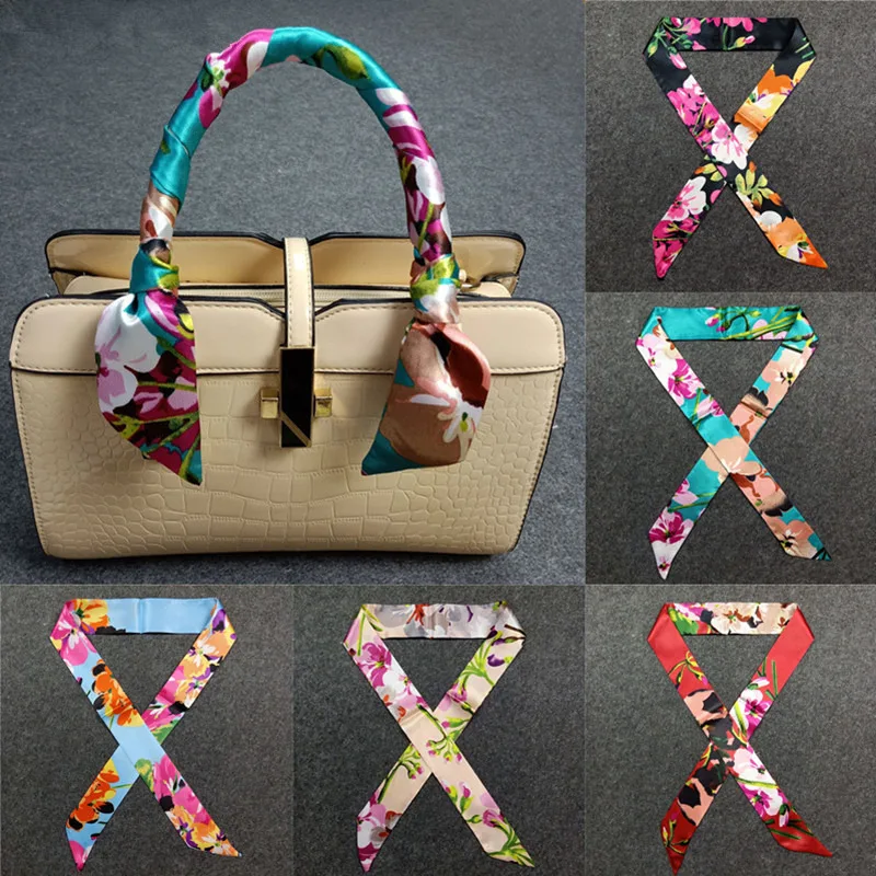 47 colores marca Bandana seda pequeña bolsa bufanda de las mujeres de la bufanda del Hijab largo bufandas delgadas moda para damas diadema