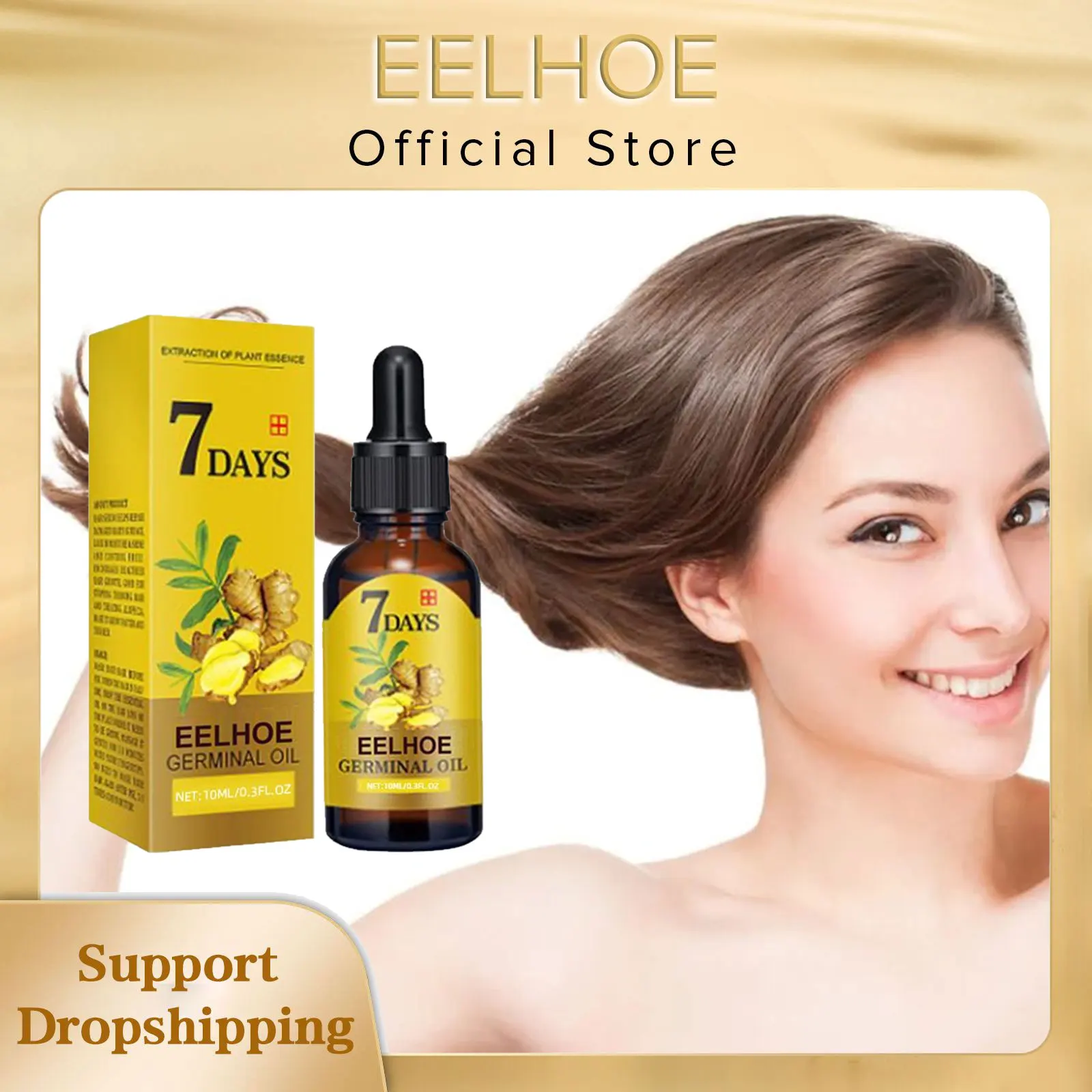 EELHOE-aceite de jengibre para el crecimiento del cabello, esencia Natural, tratamiento antipérdida de cabello, solución nutritiva hidratante para el crecimiento del cabello, productos para el cuidado