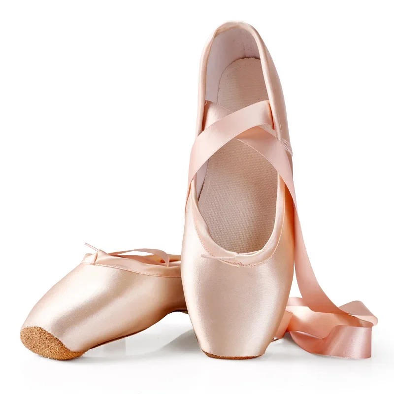 Zapatos de baile de Ballet para niños y adultos, Zapatos de punta de Ballet profesionales con cintas, Zapatos de Mujer, zapatillas de deporte para Mujer y niña