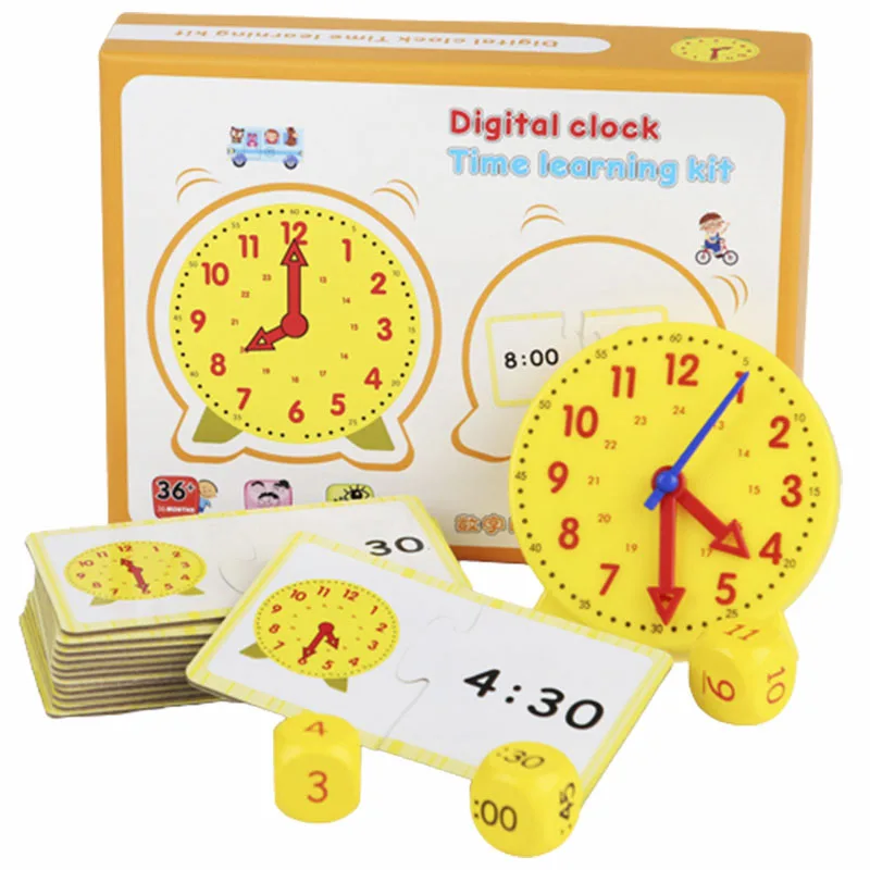 Reloj Montessori para niños, juguetes educativos, hora, minuto, segunda cognición, rompecabezas a juego, juguetes para niños, material didáctico preescolar temprano