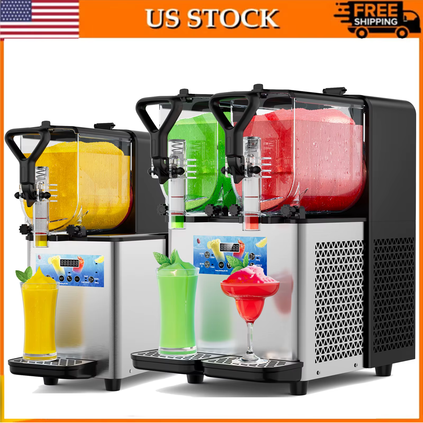 Máquina comercial de granizado de 3/6L, dispensador de bebidas congeladas, máquina expendedora de Granita para batidos de jugo helado, 110V
