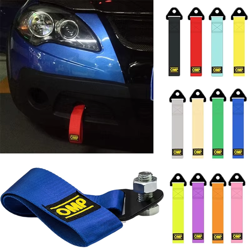 Correa de remolque para coche, cuerda de remolque decorativa fuerte para coche deportivo, cinturón de tracción de carreras de nailon de alta resistencia, correa de remolque, accesorios para remolque de coche