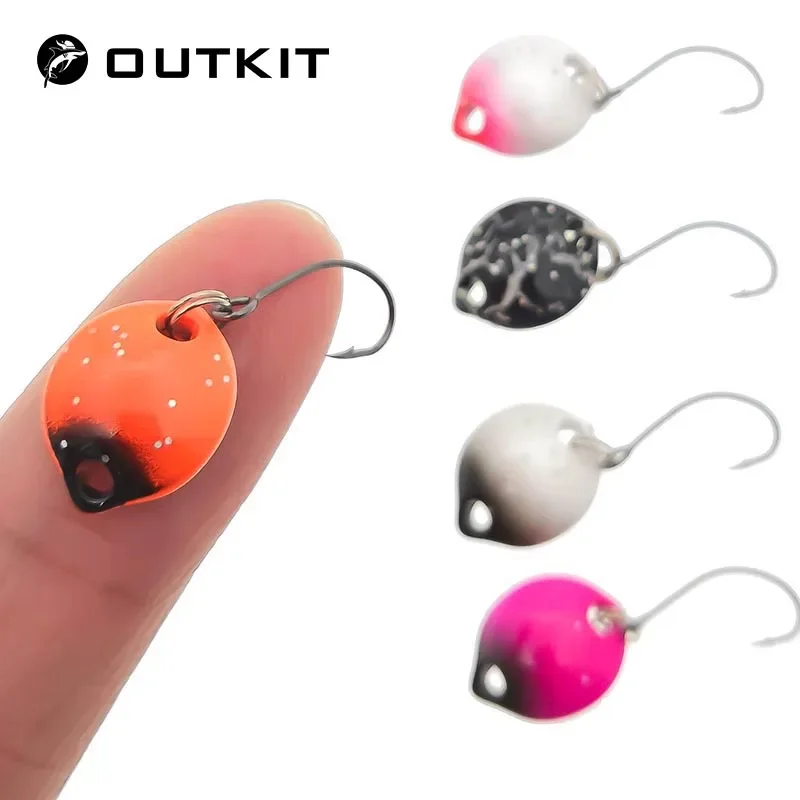 OUTKIT 1 Uds Multicolor 1,4 cm 1,8g Mini señuelo tipo cuchara cebo duro Spinnerbait Isca Artificial Pesca Wobblers aparejos de Pesca con mosca