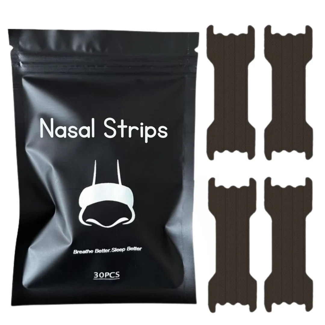 30/60PCS Tiras nasales Tiras nasales extra fuertes Tiras de alivio para un mejor sueño Tiras antironquidos no invasivas para hombres y mujeres