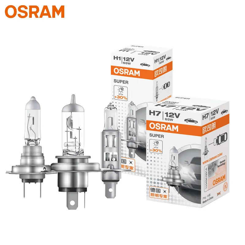 OSRAM Original H1 H4 H3 H7 12V 55W 65W 100W luz amarilla lámpara estándar 3200K faro antiniebla bombilla halógena de coche calidad OEM 1X