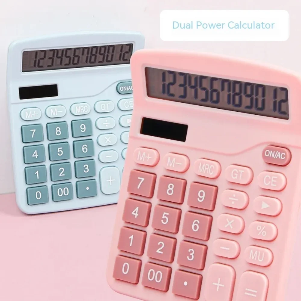 Calculadora electrónica de 12 dígitos, calculadora Solar, fuente de alimentación Dual, calculadora para el hogar, oficina, escuela, herramientas de contabilidad financiera