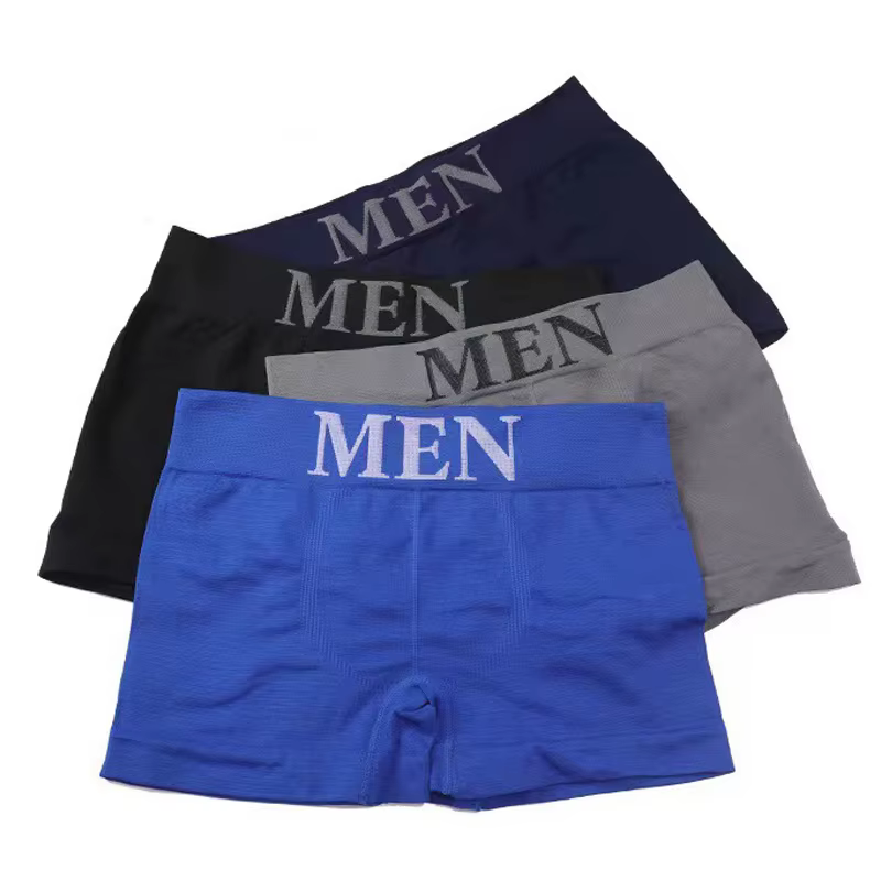 3 unids/lote de bragas para hombre, ropa interior, Boxers, Boxer transpirable para hombre, calzoncillos sólidos, pantalones cortos cómodos de marca para hombre, ropa interior negra y azul