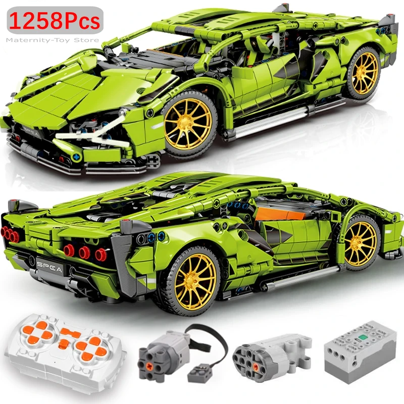Bloques de construcción técnicos Bugatti 1:14, modelo de coche de carreras Lamborghini Hypercar, vehículo de montar, ladrillos, juguetes para niños, regalos para niños